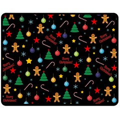 Christmas pattern Double Sided Fleece Blanket (Medium) 