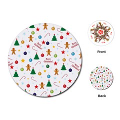 Christmas Pattern Playing Cards (round)  by Valentinaart