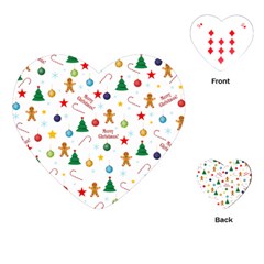 Christmas Pattern Playing Cards (heart)  by Valentinaart