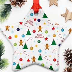 Christmas Pattern Star Ornament (two Sides) by Valentinaart