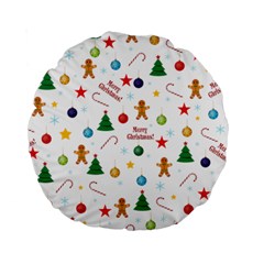 Christmas Pattern Standard 15  Premium Round Cushions by Valentinaart