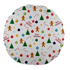 Christmas Pattern Large 18  Premium Flano Round Cushions by Valentinaart