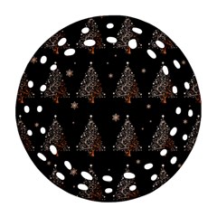 Christmas Tree - Pattern Round Filigree Ornament (two Sides)