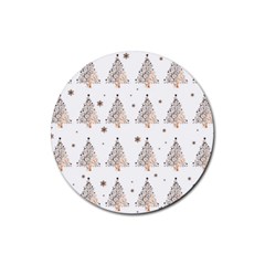 Christmas tree - pattern Rubber Coaster (Round) 