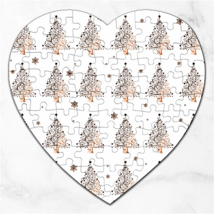 Christmas tree - pattern Jigsaw Puzzle (Heart)