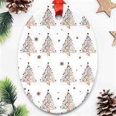 Christmas tree - pattern Oval Ornament (Two Sides)