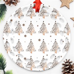 Christmas Tree - Pattern Ornament (round Filigree) by Valentinaart