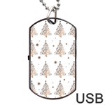 Christmas tree - pattern Dog Tag USB Flash (Two Sides) Back