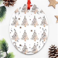 Christmas tree - pattern Oval Filigree Ornament (Two Sides)