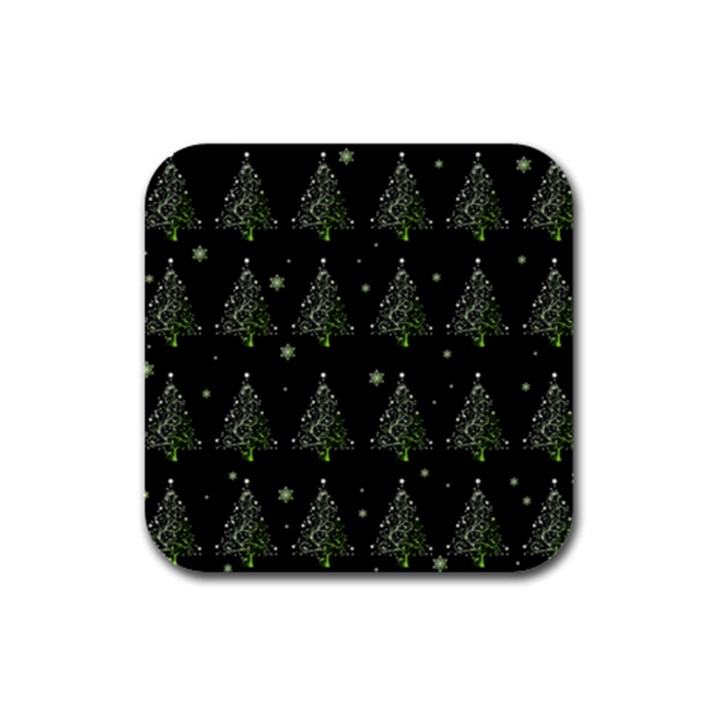 Christmas tree - pattern Rubber Square Coaster (4 pack) 