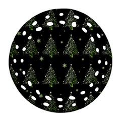 Christmas Tree - Pattern Round Filigree Ornament (two Sides) by Valentinaart