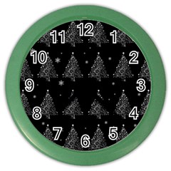 Christmas Tree - Pattern Color Wall Clocks by Valentinaart