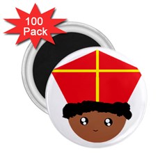 Cutieful Kids Art Funny Zwarte Piet Friend Of St  Nicholas Wearing His Miter 2 25  Magnets (100 Pack)  by yoursparklingshop