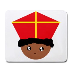 Cutieful Kids Art Funny Zwarte Piet Friend Of St  Nicholas Wearing His Miter Large Mousepads by yoursparklingshop