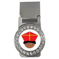 Cutieful Kids Art Funny Zwarte Piet Friend Of St  Nicholas Wearing His Miter Money Clips (cz)  by yoursparklingshop