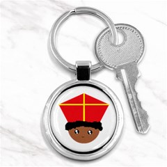 Cutieful Kids Art Funny Zwarte Piet Friend Of St  Nicholas Wearing His Miter Key Chains (round)  by yoursparklingshop