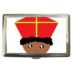 Cutieful Kids Art Funny Zwarte Piet Friend Of St  Nicholas Wearing His Miter Cigarette Money Cases by yoursparklingshop