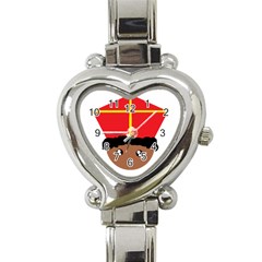 Cutieful Kids Art Funny Zwarte Piet Friend Of St  Nicholas Wearing His Miter Heart Italian Charm Watch by yoursparklingshop