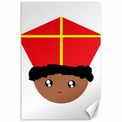 Cutieful Kids Art Funny Zwarte Piet Friend Of St  Nicholas Wearing His Miter Canvas 20  X 30   by yoursparklingshop