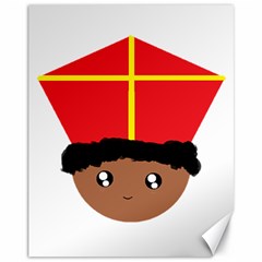 Cutieful Kids Art Funny Zwarte Piet Friend Of St  Nicholas Wearing His Miter Canvas 11  X 14   by yoursparklingshop