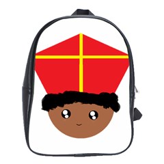 Cutieful Kids Art Funny Zwarte Piet Friend Of St  Nicholas Wearing His Miter School Bag (large) by yoursparklingshop