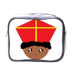 Cutieful Kids Art Funny Zwarte Piet Friend Of St  Nicholas Wearing His Miter Mini Toiletries Bags by yoursparklingshop