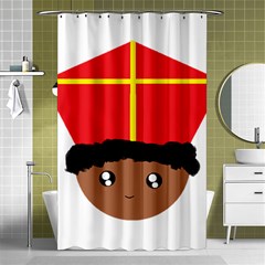 Cutieful Kids Art Funny Zwarte Piet Friend Of St  Nicholas Wearing His Miter Shower Curtain 48  X 72  (small)  by yoursparklingshop