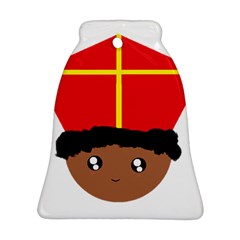 Cutieful Kids Art Funny Zwarte Piet Friend Of St  Nicholas Wearing His Miter Ornament (bell) by yoursparklingshop