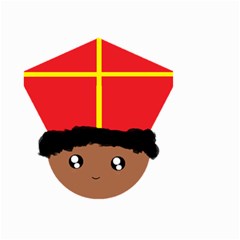 Cutieful Kids Art Funny Zwarte Piet Friend Of St  Nicholas Wearing His Miter Small Garden Flag (two Sides) by yoursparklingshop