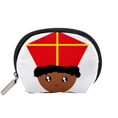 Cutieful Kids Art Funny Zwarte Piet Friend Of St  Nicholas Wearing His Miter Accessory Pouches (small)  by yoursparklingshop