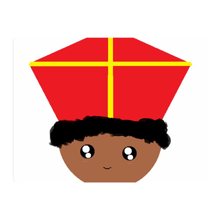 Cutieful Kids Art Funny Zwarte Piet Friend of St  Nicholas wearing his Miter Double Sided Flano Blanket (Mini) 