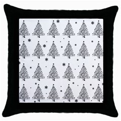 Christmas Tree - Pattern Throw Pillow Case (black) by Valentinaart