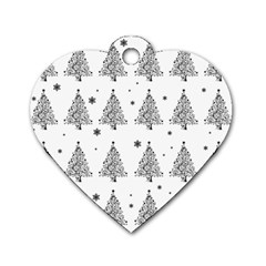 Christmas Tree - Pattern Dog Tag Heart (two Sides) by Valentinaart