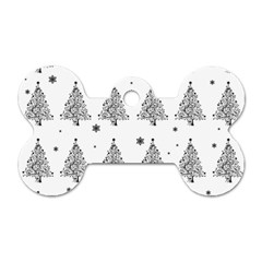 Christmas Tree - Pattern Dog Tag Bone (one Side) by Valentinaart