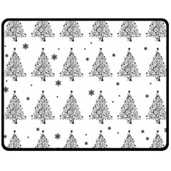 Christmas Tree - Pattern Fleece Blanket (medium)  by Valentinaart