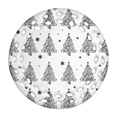 Christmas Tree - Pattern Round Filigree Ornament (two Sides) by Valentinaart