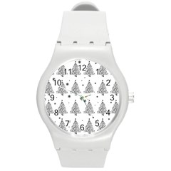 Christmas Tree - Pattern Round Plastic Sport Watch (m) by Valentinaart