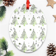 Christmas Tree - Pattern Oval Filigree Ornament (two Sides) by Valentinaart