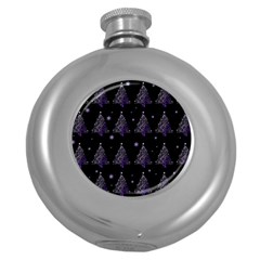 Christmas Tree - Pattern Round Hip Flask (5 Oz) by Valentinaart