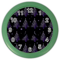 Christmas Tree - Pattern Color Wall Clocks by Valentinaart