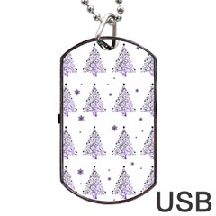 Christmas Tree - Pattern Dog Tag Usb Flash (one Side) by Valentinaart