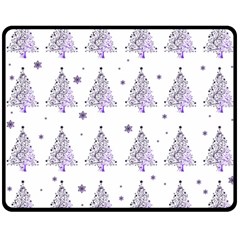 Christmas Tree - Pattern Double Sided Fleece Blanket (medium)  by Valentinaart