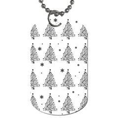 Christmas Tree - Pattern Dog Tag (one Side) by Valentinaart