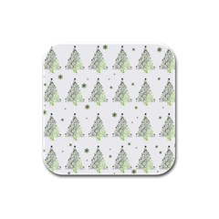 Christmas Tree - Pattern Rubber Square Coaster (4 Pack)  by Valentinaart