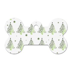 Christmas Tree - Pattern Dog Tag Bone (two Sides) by Valentinaart