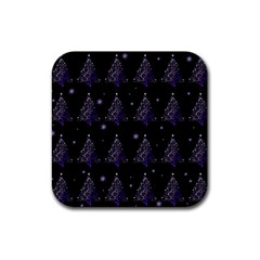 Christmas Tree - Pattern Rubber Coaster (square)  by Valentinaart