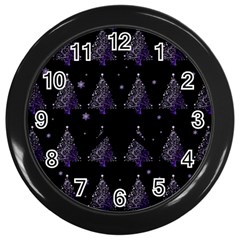 Christmas Tree - Pattern Wall Clocks (black) by Valentinaart