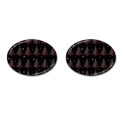 Christmas Tree - Pattern Cufflinks (oval) by Valentinaart