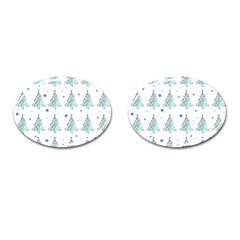 Christmas Tree - Pattern Cufflinks (oval) by Valentinaart