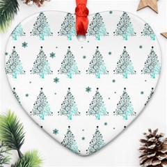 Christmas Tree - Pattern Heart Ornament (two Sides) by Valentinaart